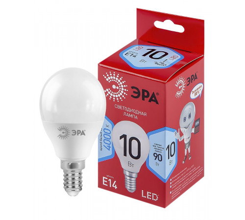 Лампа светодиодная Эра E14 10W 4000K LED P45-10W-840-E14 R Б0050233 Лампа светодиодная Эра E14 10W 4000K LED P45-10W-840-E14 R Б0050233