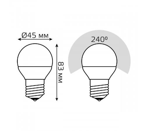 Лампа светодиодная Gauss E27 6W 3000K шар матовая 53216T
