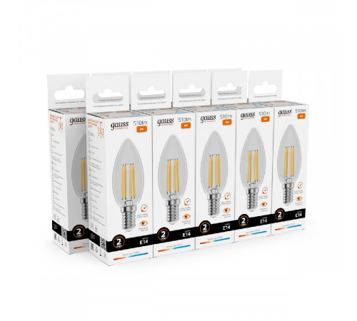 Лампа светодиодная Gauss Filament Elementary E14 8W 2700K 32118 Лампа светодиодная Gauss Filament Elementary E14 8W 2700K 32118