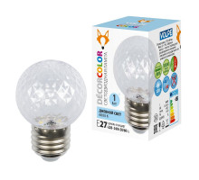 Лампа светодиодная Volpe Decor color LED-D45-1W/6000K/E27/CL/С PINEAPPLE UL-00010065