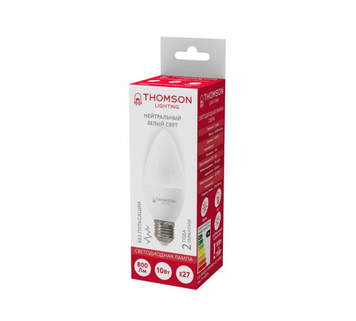 Лампа светодиодная Thomson E27 10W 4000K свеча матовая TH-B2024 Лампа светодиодная Thomson E27 10W 4000K свеча матовая TH-B2024