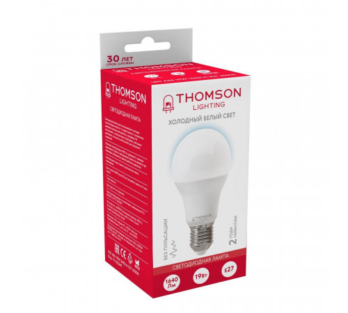 Лампа светодиодная Thomson E27 19W 6500K груша матовая TH-B2349 Лампа светодиодная Thomson E27 19W 6500K груша матовая TH-B2349