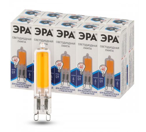 Лампа светодиодная Эра G9 6W 4000K LED JCD-6W-GL-840-G9 Б0049086 Лампа светодиодная Эра G9 6W 4000K LED JCD-6W-GL-840-G9 Б0049086