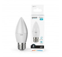 Лампа светодиодная Gauss E27 10W 4100K свеча матовая 30220