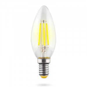 Лампа светодиодная Voltega E14 6W 4000К свеча прозрачная VG10-C1E14cold6W-F 7020