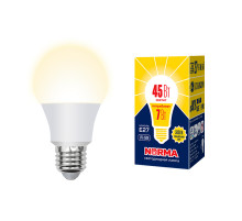 Лампа светодиодная Volpe Norma LED-A60-7W/3000K/E27/FR/NR картон UL-00005619