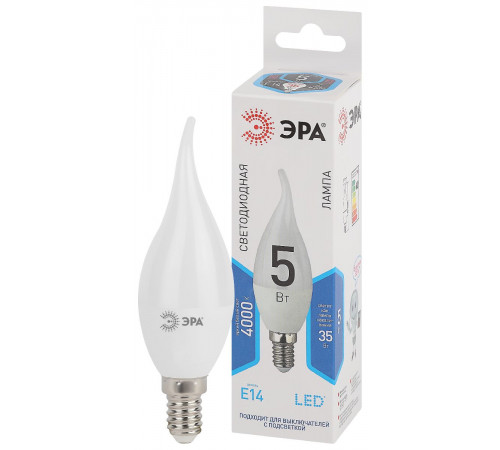 Лампа светодиодная Эра E14 5W 4000K LED BXS-5W-840-E14 Б0027968 Лампа светодиодная Эра E14 5W 4000K LED BXS-5W-840-E14 Б0027968