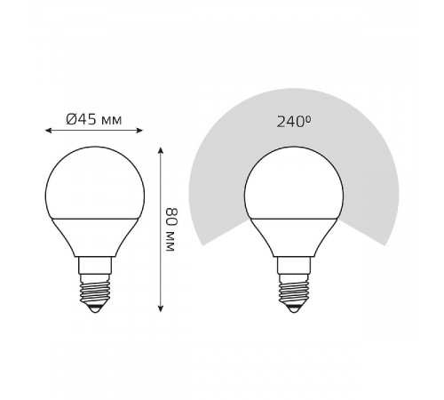 Лампа светодиодная Gauss E14 10W 3000K матовая 53110