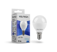 Лампа светодиодная Voltega E14 10W 4000K шар матовый VG2-G45E14cold10W 8454