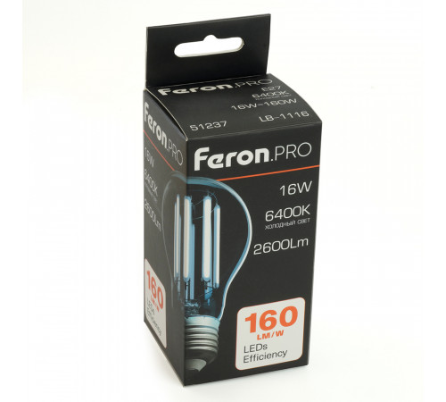 Светодиодная лампа Feron LB-1116 E27 16W 6400K 51237 Светодиодная лампа Feron LB-1116 E27 16W 6400K 51237