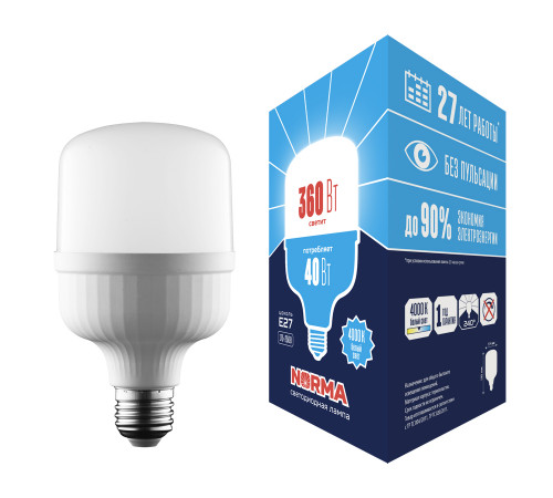 Лампа светодиодная Volpe Norma LED-M80-40W/4000K/E27/FR/NR UL-00006789 Лампа светодиодная Volpe Norma LED-M80-40W/4000K/E27/FR/NR UL-00006789
