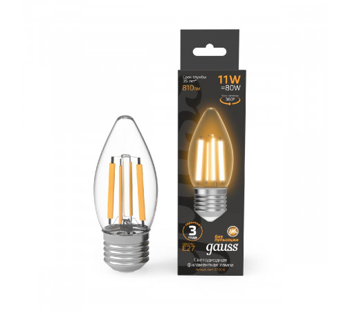 Лампа светодиодная Gauss Filament E27 11W 2700K 103802111 Лампа светодиодная Gauss Filament E27 11W 2700K 103802111