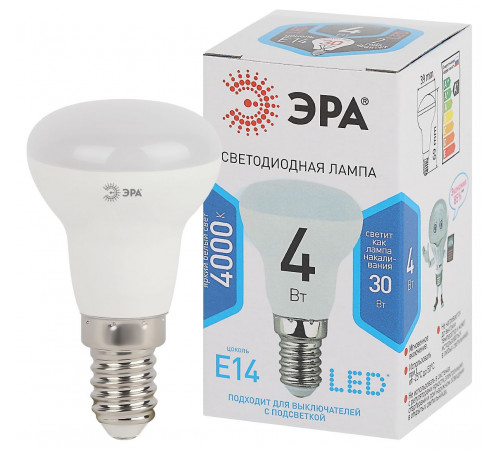 Лампа светодиодная Эра E14 4W 4000K LED R39-4W-840-E14 Б0020555 Лампа светодиодная Эра E14 4W 4000K LED R39-4W-840-E14 Б0020555