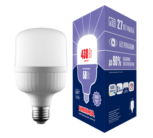 Лампа светодиодная Volpe Norma LED-M80-50W/6500K/E27/FR/NR UL-00006792 Лампа светодиодная Volpe Norma LED-M80-50W/6500K/E27/FR/NR UL-00006792