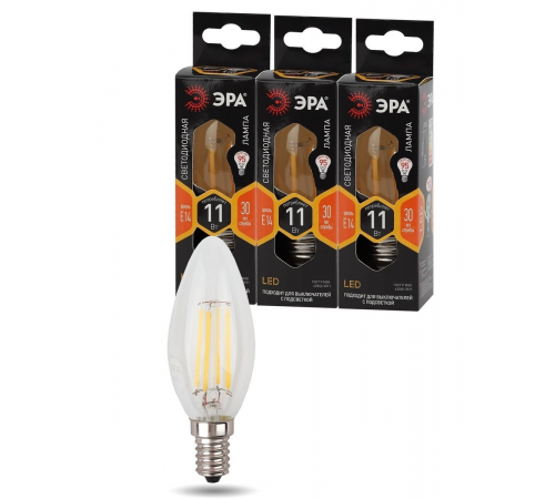 Лампа светодиодная Эра E14 11W 2700K F-LED B35-11w-827-E14 Б0046985 Лампа светодиодная Эра E14 11W 2700K F-LED B35-11w-827-E14 Б0046985