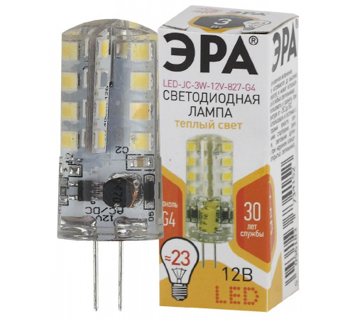 Лампа светодиодная Эра G4 3W 2700K LED JC-3W-12V-827-G4 Б0033193 Лампа светодиодная Эра G4 3W 2700K LED JC-3W-12V-827-G4 Б0033193