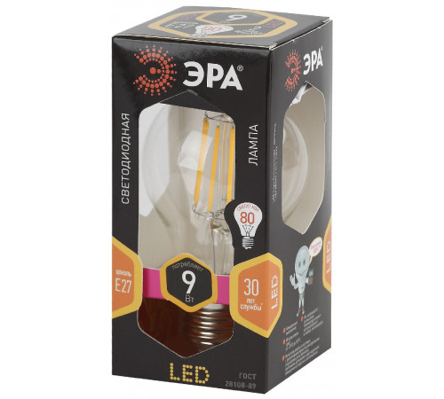 Лампа светодиодная Эра E27 9W 2700K F-LED A60-9W-827-E27 Б0043433 Лампа светодиодная Эра E27 9W 2700K F-LED A60-9W-827-E27 Б0043433