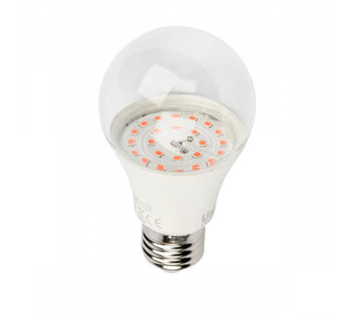 Лампа светодиодная для растений (09645) Uniel E27 9W прозрачная LED-A60-9W/SP/E27/CL ALM01WH Лампа светодиодная для растений (09645) Uniel E27 9W прозрачная LED-A60-9W/SP/E27/CL ALM01WH