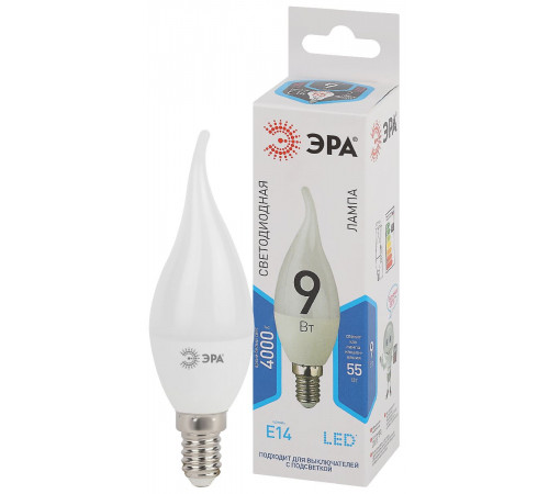 Лампа светодиодная Эра E14 9W 4000K LED BXS-9W-840-E14 Б0027974 Лампа светодиодная Эра E14 9W 4000K LED BXS-9W-840-E14 Б0027974