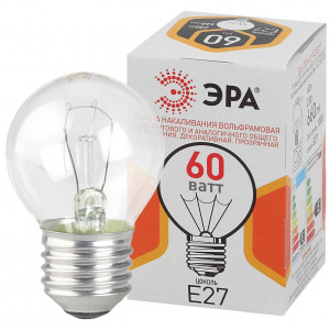 Лампа накаливания Эра E27 60W ДШ 60-230-E27-CL Б0039139