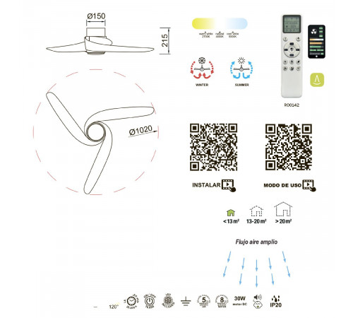 Люстра-вентилятор Mantra Island 8712