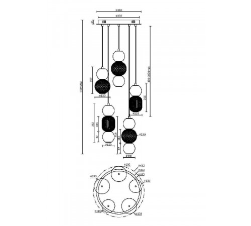 Каскадная люстра Maytoni Drop MOD273PL-L80CH3K Каскадная люстра Maytoni Drop MOD273PL-L80CH3K
