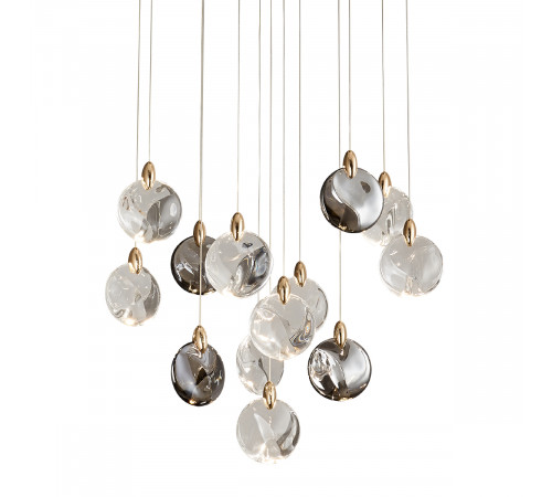 Каскадная люстра Delight Collection OD2440-13 gold/clear+amber+grey Каскадная люстра Delight Collection OD2440-13 gold/clear+amber+grey
