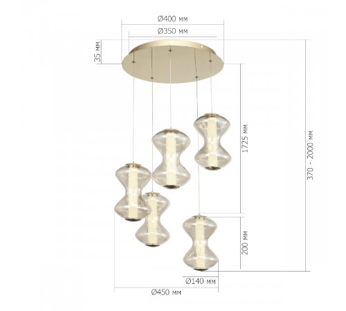Каскадная люстра ST Luce Spine SL6136.233.01 Каскадная люстра ST Luce Spine SL6136.233.01