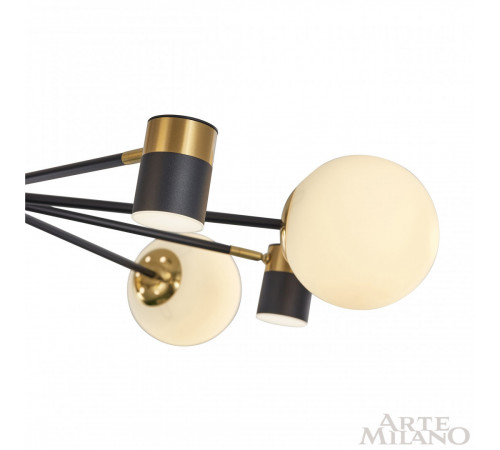 Люстра на штанге Arte Milano Ferrara 274802/10 BK/GD Люстра на штанге Arte Milano Ferrara 274802/10 BK/GD