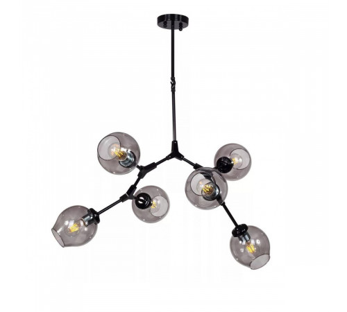 Люстра на штанге DeLight Collection Bubble 7058/6 black/smoky Люстра на штанге DeLight Collection Bubble 7058/6 black/smoky