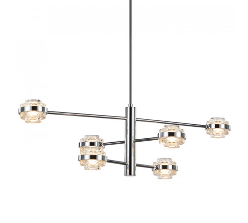 Люстра на штанге Delight Collection MD22030002 MX22030002-6A chrome/clear