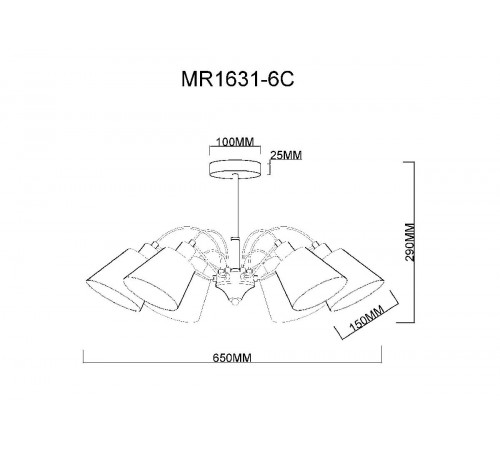 Люстра на штанге MyFar Amber MR1631-6C Люстра на штанге MyFar Amber MR1631-6C