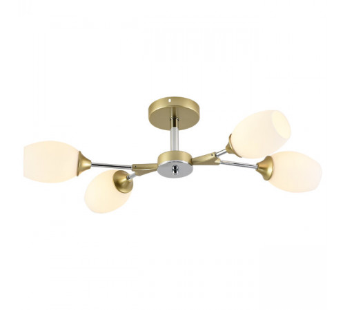 Люстра на штанге Seven Fires Bergin SF3369/4C-GD-CR-WT Люстра на штанге Seven Fires Bergin SF3369/4C-GD-CR-WT