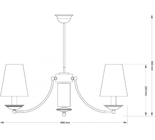 Люстра на штанге Kutek N Lampshade N-ZW-2(P/A)