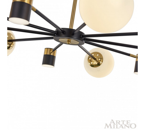 Люстра на штанге Arte Milano Ferrara 274802/10 BK/GD Люстра на штанге Arte Milano Ferrara 274802/10 BK/GD