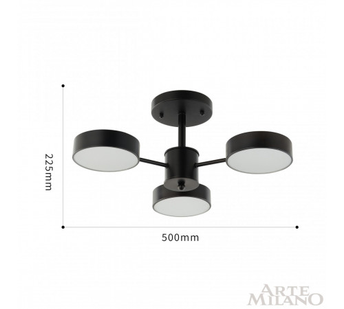 Люстра на штанге Arte Milano Ferrara 250906/3B Bk Люстра на штанге Arte Milano Ferrara 250906/3B Bk