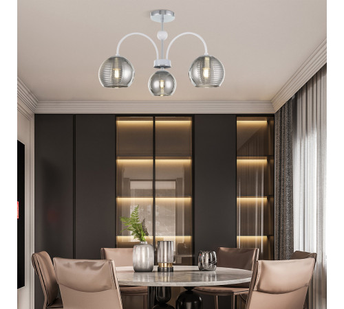 Люстра на штанге Arte Milano Napoli 320719/3 CR+WH Люстра на штанге Arte Milano Napoli 320719/3 CR+WH
