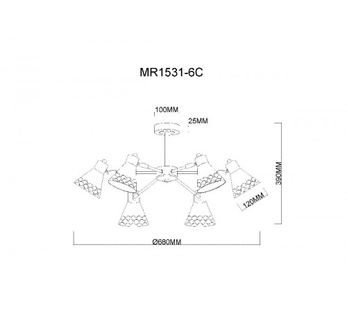Люстра на штанге MyFar Chilly MR1531-6C Люстра на штанге MyFar Chilly MR1531-6C