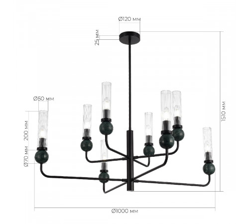 Люстра на штанге ST Luce Medea SL1244.403.08 Люстра на штанге ST Luce Medea SL1244.403.08