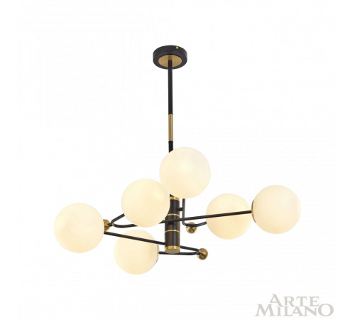 Люстра на штанге Arte Milano 272708/6 BK/GD Люстра на штанге Arte Milano 272708/6 BK/GD