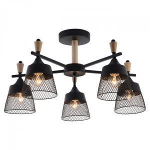 Люстра на штанге Seven Fires Olban SF3389/5C-BK-WD