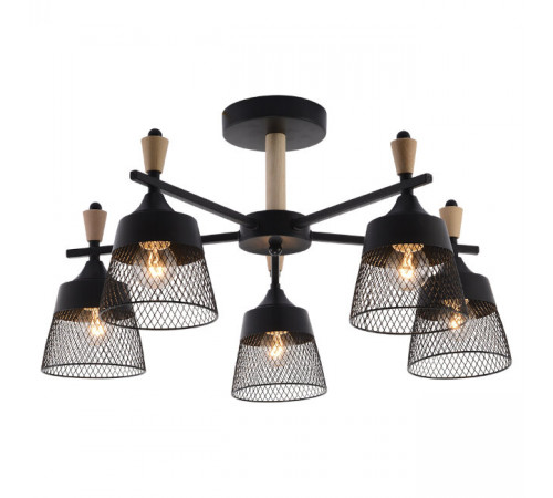 Люстра на штанге Seven Fires Olban SF3389/5C-BK-WD