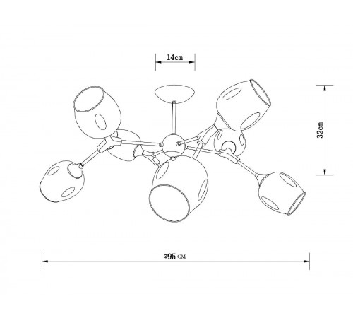 Люстра на штанге Arte Lamp Seppia A4211PL-8BK