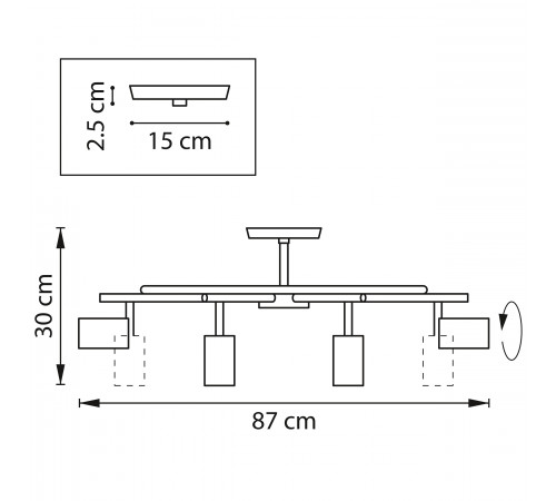Люстра на штанге Lightstar Rullo LR718408 (571718+214440-8) Люстра на штанге Lightstar Rullo LR718408 (571718+214440-8)