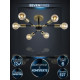 Люстра на штанге Seven Fires Evlina SF3370/6C-GD-BK