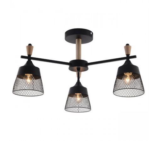 Люстра на штанге Seven Fires Olban SF3389/3C-BK-WD Люстра на штанге Seven Fires Olban SF3389/3C-BK-WD