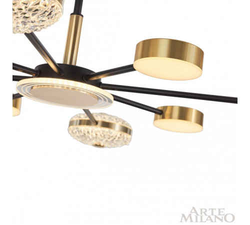 Люстра на штанге Arte Milano 272069/8 BK/GD Люстра на штанге Arte Milano 272069/8 BK/GD