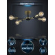 Люстра на штанге Seven Fires Evlina SF3370/4C-GD-BK