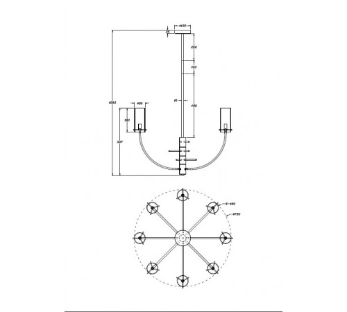 Люстра на штанге Maytoni Arco MOD223PL-08BS Люстра на штанге Maytoni Arco MOD223PL-08BS