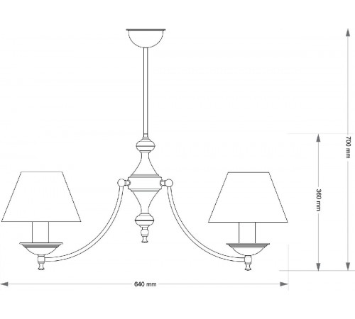 Люстра на штанге Kutek San Marino Lampshade SAN-ZW-2(P/A)CR